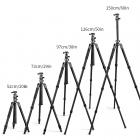 TC2634 (preto) portátil de fibra de carbono leve portátil para fotografia de viagem