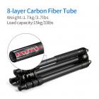 TC2634 (preto) portátil de fibra de carbono leve portátil para fotografia de viagem