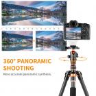 KF BA225 Тренога из углеродного волокна, 2 секции, нижняя ось, треугольное сиденье из алюминиевого сплава, Съемный монопод, Шарнирная головка, Шарнирная головка, оранжевое углеродное волокно, головка KF-25, с низким центром тяжести