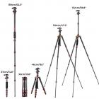 K&F Concept kulfiber kamerastativ 152 cm – Letvægts rejsetripod med 360° kuglehoved, aftagelig monopod, 8 kg belastning, til DSLR/SLR kamera