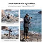 150cm Trípode de Fibra de Carbono para Cámara con Monopié + Rótula de Bola + Placa de Liberación, Carga 8KG - C225C0+BH-25 (BA225)