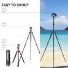 K&F Concept 170cm Treppiede in Alluminio per Fotocamera Reflex con Colonna Centrale + Monopiede + Testa a Sfera da 28mm + Piastra a Sgancio Rapido, Carico Massimo 10kg - T255A4+BH-28L (TM2515T1)