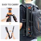 Trípodes DSLR de 55 "Trípode Vlog de viaje portátil de aluminio Carga de 22 libras Naranja