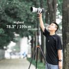 Trípodes DSLR de 55 "Trípode Vlog de viaje portátil de aluminio Carga de 22 libras Naranja