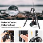 حامل ثلاثي القوائم من ألياف الكربون مقاس 70 بوصة / 177 سم، حامل ثلاثي القوائم احترافي خفيف الوزن للسفر بسعة تحميل 15 كجم / 33.07 رطلاً مع رأس كروي 360 درجة A254C4+BH-35L (SA254C2)