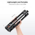 163cm Treppiede in Alluminio per Fotocamera con Testa a Sfera + Supporto per Telefono, Carico 10kg, Peso 1,29kg - K234A0+BH-28L