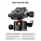 163cm Treppiede in Alluminio per Fotocamera con Testa a Sfera + Supporto per Telefono, Carico 10kg, Peso 1,29kg - K234A0+BH-28L