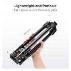 K&F CONCEPT 63.8''/1.63m Aluminum Travel Tripod 22lbs/10kg Load Reflexible Toggle Lock  K234A0+BH-28L with CNC BH-28L Head, with Mobile Phone Clip