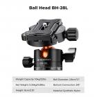 K&F CONCEPT 63.8''/1.63m Aluminum Travel Tripod 22lbs/10kg Load Reflexible Toggle Lock  K234A0+BH-28L with CNC BH-28L Head, with Mobile Phone Clip