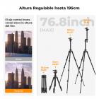 163cm Trípode de Aluminio para Cámara con Columna Central Multiángulo Giratoria + Rótula de Bola + Soporte de Teléfono, Carga 8KG, Peso 1,65KG - K234A0+BH-28L