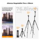 K&F Concept 163cm Treppiede in Alluminio per Fotocamera con Colonna Centrale Multiangolare Girevole + Testa a Sfera + Supporto per Telefono, Carico 8kg, peso 1,65kg - K234A0+BH-28L