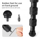 Piedini in gomma per l'uso su terreni duri, piedini a punta per l'uso su sabbia soffice