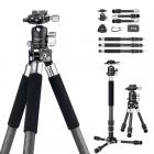 K&F Concept tripod de fibra de carbono leve com cabeça de bola 360° 10kg/22lbs Carga 130cm/51.2" Altura máxima S254C2+BH30