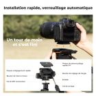 196 cm (77") Trépied Appareil Photo en Aluminium, Trépied Léger et Portable avec Tête Vidéo et Clip de Téléphone｜Dimension pliée: 43 cm