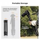 196cm Treppiede Leggero in Alluminio per Fotografia e Trasmissioni in Diretta + Testa Video+ Clip per Telefono, Carico 3kg, Peso 1,26kg - O234A5+BV01