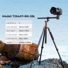 90 Zoll / 2,3 m Kamerastative Stative aus Magnesium-Aluminium-Legierung Reversible abnehmbare Einbeinstativplattenverriegelung Quermittelsäule horizontal 360 ° Panorama-Kopf BH-28L (Orange)