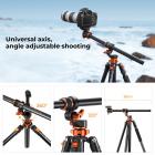 90 Zoll / 2,3 m Kamerastative Stative aus Magnesium-Aluminium-Legierung Reversible abnehmbare Einbeinstativplattenverriegelung Quermittelsäule horizontal 360 ° Panorama-Kopf BH-28L (Orange)