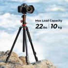 90 Zoll / 2,3 m Kamerastative Stative aus Magnesium-Aluminium-Legierung Reversible abnehmbare Einbeinstativplattenverriegelung Quermittelsäule horizontal 360 ° Panorama-Kopf BH-28L (Orange)