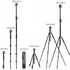 90 Zoll / 2,3 m Kamerastative Stative aus Magnesium-Aluminium-Legierung Reversible abnehmbare Einbeinstativplattenverriegelung Quermittelsäule horizontal 360 ° Panorama-Kopf BH-28L (Orange)