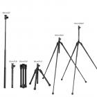 67''/1,7 m eksentrisk rør-mobilstativ, lett superbærbar selfiestang, DSLR-kamerastativ E224A3+BH-18 svart