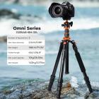 198cm Treppiede in Alluminio per Fotocamera Reflex Professionale con Monopiede + Testa a Sfera + Piastra di Sgancio, Carico 12 kg - K255A6+BH-32L