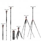 198cm Treppiede in Alluminio per Fotocamera Reflex Professionale con Monopiede + Testa a Sfera + Piastra di Sgancio, Carico 12 kg - K255A6+BH-32L