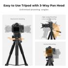 190cm Trípode Ligero de la Cámara, Trípode de Viaje Portátil para Teléfono de Grabación de Vídeo, Soporte de Trípode de Alta Resistencia, Clip de Teléfono Móvil para Smartphone Live Streaming Vlog