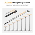 MS04 62''/1,58m telefonstativ Selfie Stick, sort og orange med Bluetooth-fjernbetjening + Gopro-adapter