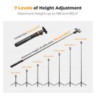 MS04 62'' / 1.58 m Telefoonstatief Selfiestick Zwart & Oranje Met Bluetooth Afstandsbediening + Gopro Adapter