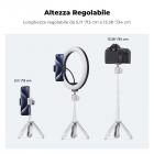 MS02 Supporto da tavolo per selfie stick con treppiede per telefono da 13,4''/34 cm Arancione Grigio