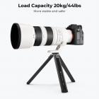 K&F Concept Ms05 Justerbar 2 nivåer sinklegering liten snegl skrivebordstativ, arbeidshøyde 6,1''/156 mm, grå og svart, med mobiltelefonholder og Bluetooth-fjernkontroll