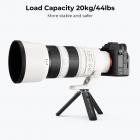 K&F Concept Ms06 Justerbar 2 nivåer sinklegering Liten snegl skrivebordstativ, arbeidshøyde 4,1''/105 mm, grå og svart, med mobiltelefonholder og Bluetooth-fjernkontroll