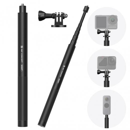 K&F Concept 153 cm metallforlengelsesstang MS07, 14 adapter, utstyrt med GoPro-adapter, kompatibel med GoPro, DJI Action, Insta360