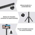K&F Concept 153 cm metallforlengelsesstang MS07, 14 adapter, utstyrt med GoPro-adapter, kompatibel med GoPro, DJI Action, Insta360