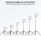 MS03 13''/33 cm telefonstativ Selfie Stick Desktop Stand (liten størrelse) for Gopro, Action og Insta Orange Grey