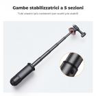 MS03 Supporto da tavolo per selfie stick con treppiede per telefono da 13''/33 cm (dimensioni ridotte) per Gopro, Action e Insta Nero Arancione