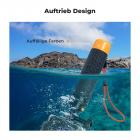 Das Auftriebsdesign des Handgriffs verhindert, dass Sie Ihre Kamera bei Unterwasseraufnahmen verlieren.
