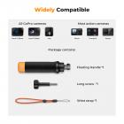 K&F Concept MS17 Flytehåndtak Vanntett Flyte Håndtak Selfie Stick Kompatibel med Insta360 One R/RS, DJI Osmo Action 4/3,Akaso Action-kameraer