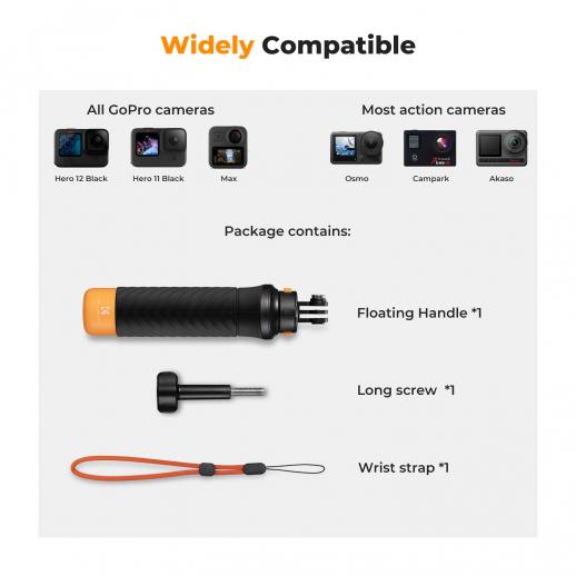 Floating Selfie Stick For GoPro - 9" To 27" Waterproof Tripod For Action Cameras