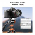 211cm Trípode de Vídeo para Cámara DSLR de Aluminio con Cabeza Fluida, Carga 5KG - K234A7+FH-03