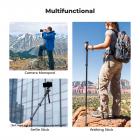 K&F Concept 63'' Kamera Monopod 5-sektionshöjd Aluminium Monopod med metall- och gummifötter 2-i-1-design, lätt och bärbar kameratillbehör