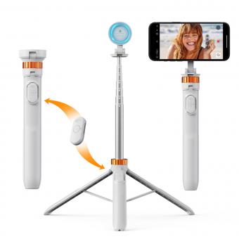 K&F CONCEPT 63'' Magnetic Selfie Stick Tripod, Lightweight Cellphone Stand with Wireless Remote, Compatible with iPhone 17 Pro Max/16/15/14/13/12 Series and All Phones