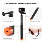 K&F Concept Invisible Selfie Stick, Forlengelse Carbon Long Pole (127 cm/50in) for Insta360 Sports Camera GoPro DJI Action, 1/4" Forlenget Monopod med GoPro-adapter og håndleddsstropp.