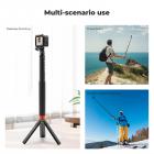 K&F Concept Invisible Selfie Stick, Forlengelse Carbon Long Pole (127 cm/50in) for Insta360 Sports Camera GoPro DJI Action, 1/4" Forlenget Monopod med GoPro-adapter og håndleddsstropp.