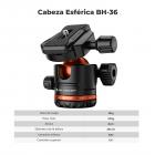 178cm Trípode de Vídeo Compacto con Cabeza Esférica, Trípode para Viajar de Aluminio con Clip para Móvil, Carga 8KG - K234A3+BH-36