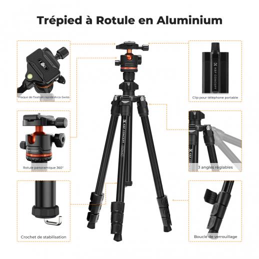 SMALLRIG Trépied Vidéo AD-01S, Robuste de 74 in avec Tête Fluide