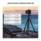 70 tuuman/178 cm:n kamerajalusta, kevyt matkakäyttöön tarkoitettu ulkokäyttöön tarkoitettu DSLR-jalusta, jossa 360 asteen kuulapää, kantavuus 8 kg/17,6 paunaa, matkapuhelinpidike älypuhelimen suoratoistoon, vlog K234A3+BH-36