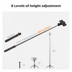 K&F Concept 69''/175cm Iphone Selfie Stick-stativ, Kompakt stativ med telefonholder, lysstativ med avtakbar fjernkontroll, actionkameraadapter, kompatibel med telefon/GoPro/kamera