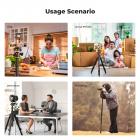 K&F Concept 192cm Treppiede Compatto con Testa Sferica, Treppiede da Viaggio con Capacità di Carico di 8kg, Treppiede per Cellulare con Supporto per Tablet e Telecomando - O275A5+BH-36