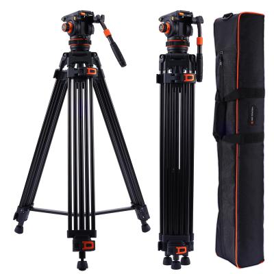 22lbs/10KG Lastkapacitet Vätskehuvud Stativ Kamerastativ Maximal höjd 75,2"/1,91m Videostativ VA3+BV10
